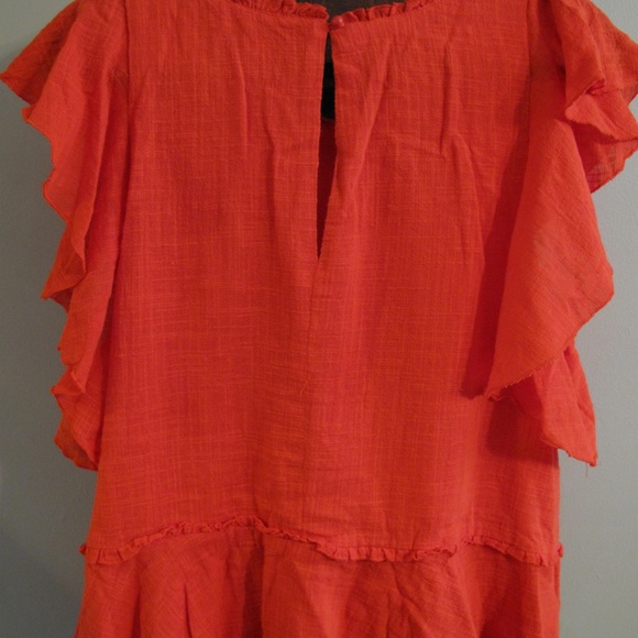 NWT MAEVE ANTHROPOLOGIE Orange Flutter Sleeve XL - Picture 12 of 14